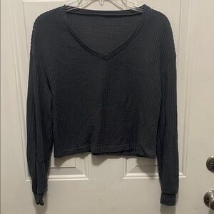 SHEIN Grey Textured Long Sleeve Top